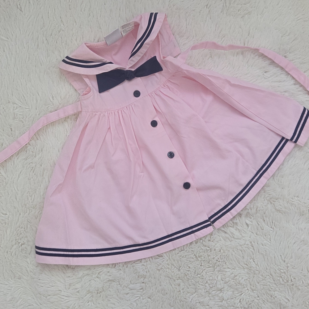 Good Lad Pink Dress with Navy Accents